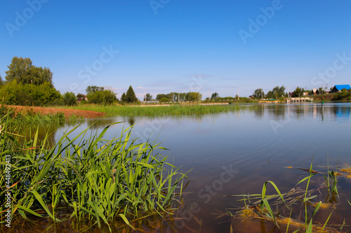 Old beautiful pond village of Berezovka Perm Krai