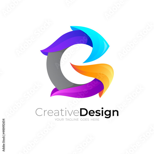 Abstract letter G logo with colorful design