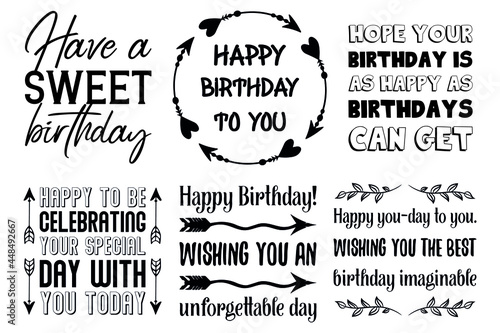 Happy birthday wishes and vector quotes
