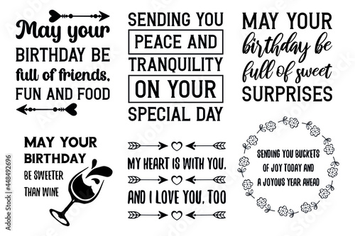Happy birthday wishes and vector quotes
