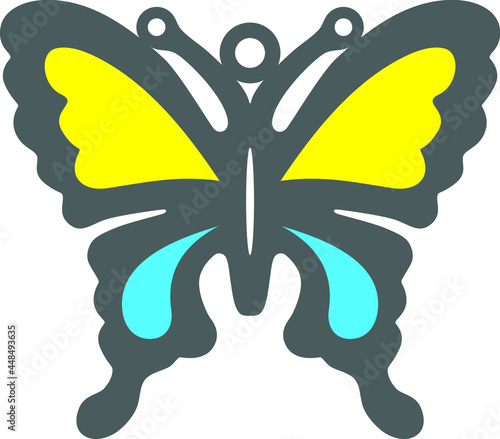 Butterfly key chain locket vector design