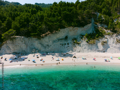 Beautiful tropical beach with turquoise water in Marche region, Italy photo
