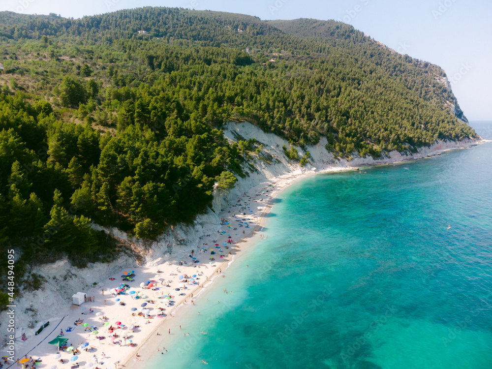 Beautiful tropical beach with turquoise water in Marche region, Italy Beautiful tropical beach with turquoise water in Marche region, Italy