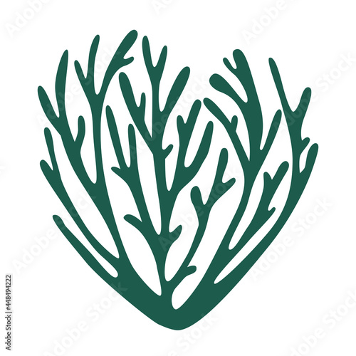 Seaweed bush Riccia fluitans algae logo