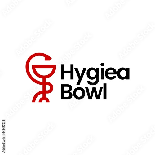 hygiea bowl pharmacy medicine medical logo vector icon illustration