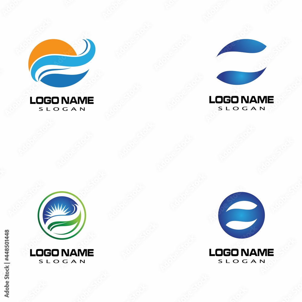Obraz premium Water wave icon vector illustration design logo