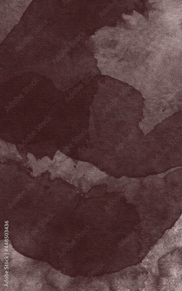 Hand drawing watercolor brown abstract ink background. Use for poster, print, card, postcard, menu, banner, advertising