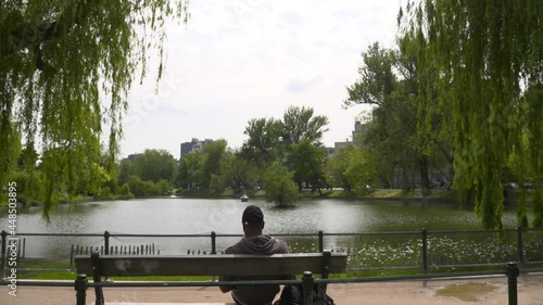 Man sitting in the park photo
