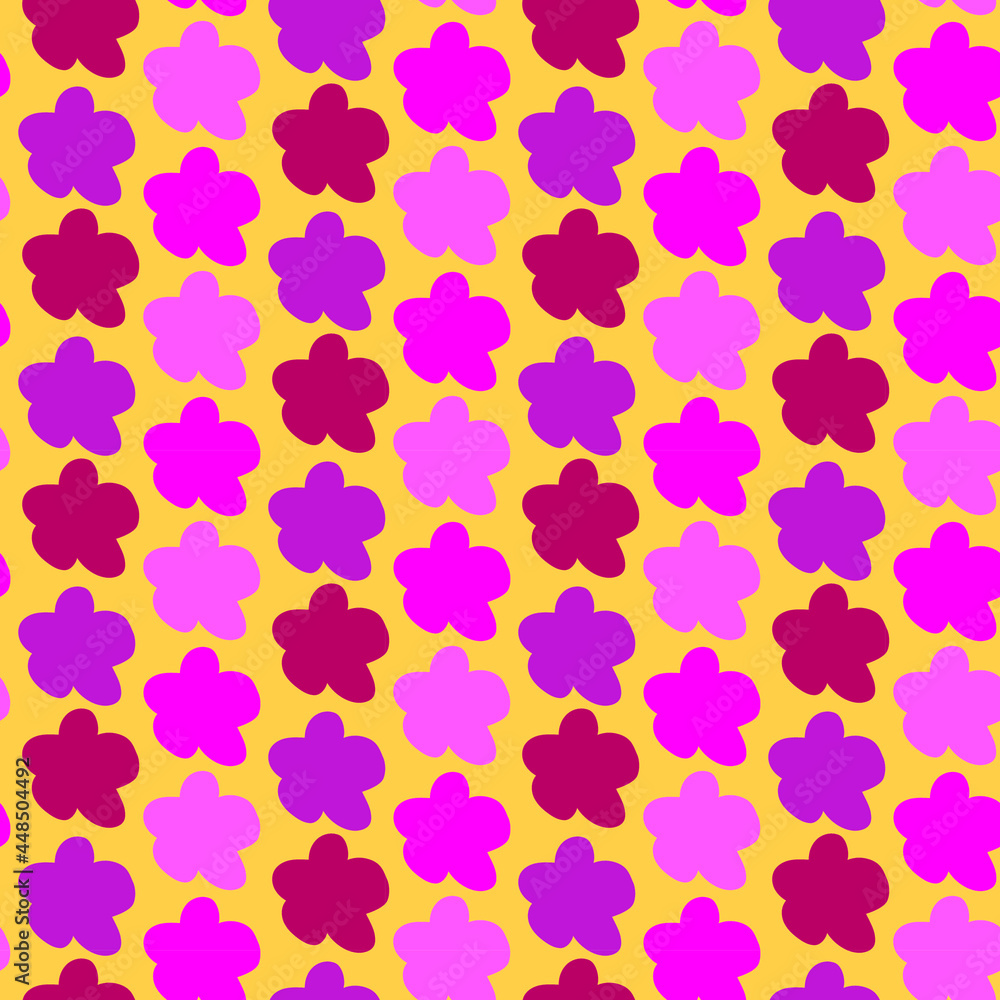 Pink flower simple seamless pattern Pink flower simple seamless pattern