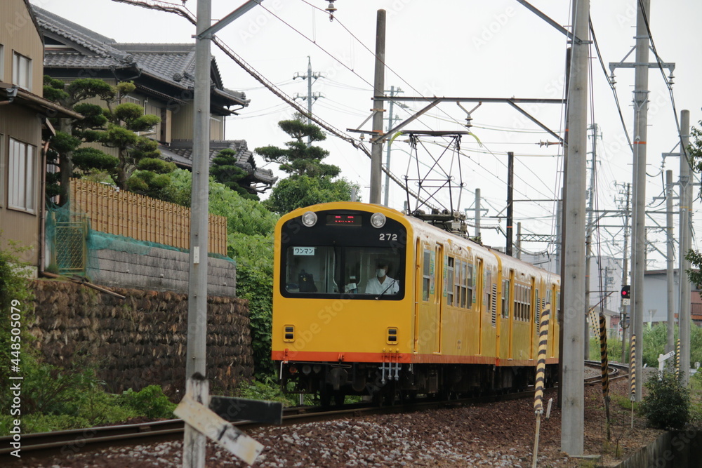 Naklejka premium 三岐鉄道北勢線の特徴ある電車