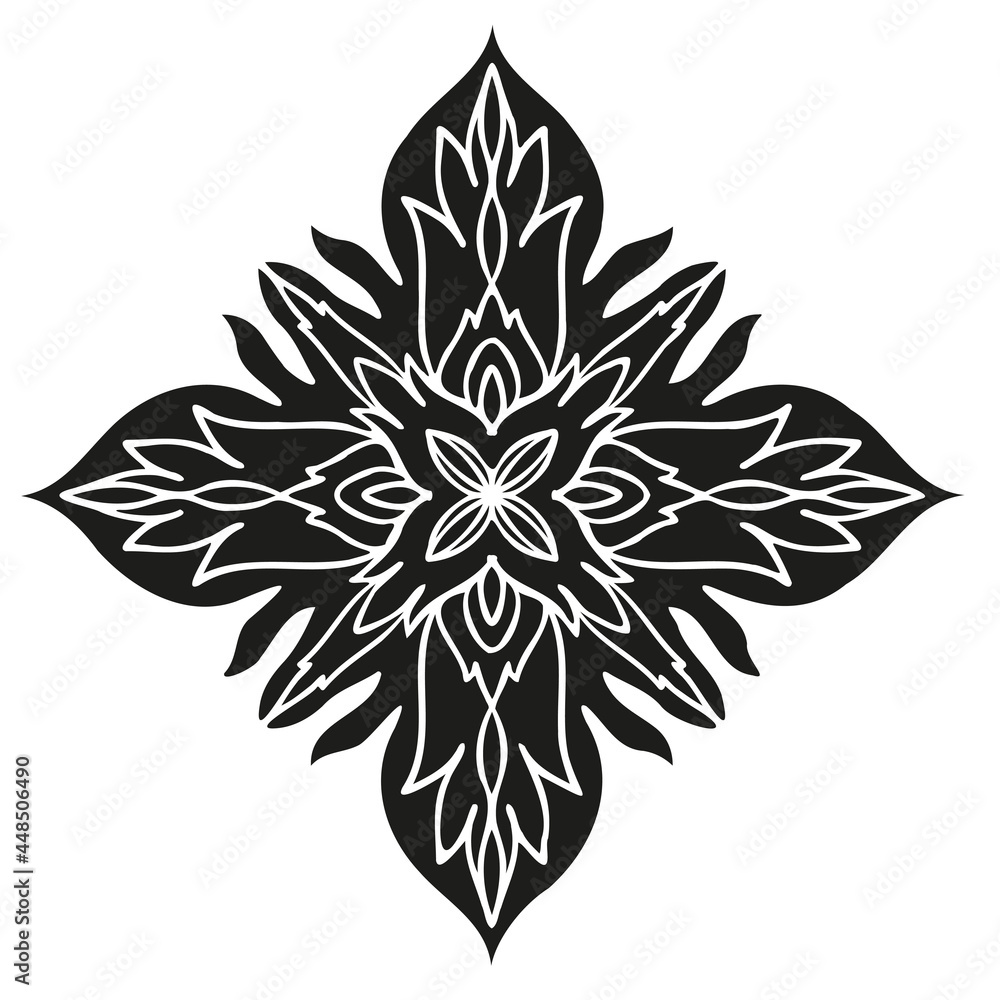 Modern isolated black and white geometric abstract illustration design Modern isolated black and white geometric abstract illustration design