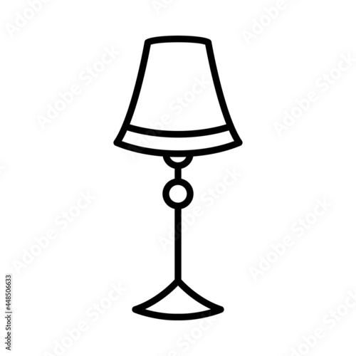  Floor Lamp Vector Line Icon Design