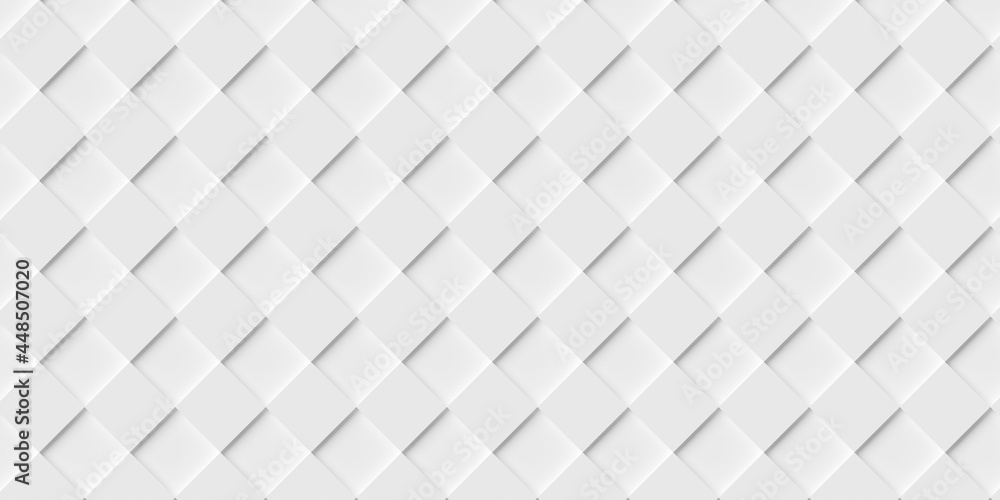 Modern minimal white rotated checkerboard shifted cube geometrical pattern background flat lay top view from above Modern minimal white rotated checkerboard shifted cube geometrical pattern background flat lay top view from above