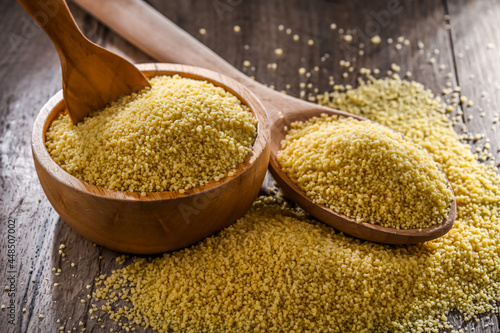 Obraz na plátně Composition with uncooked couscous