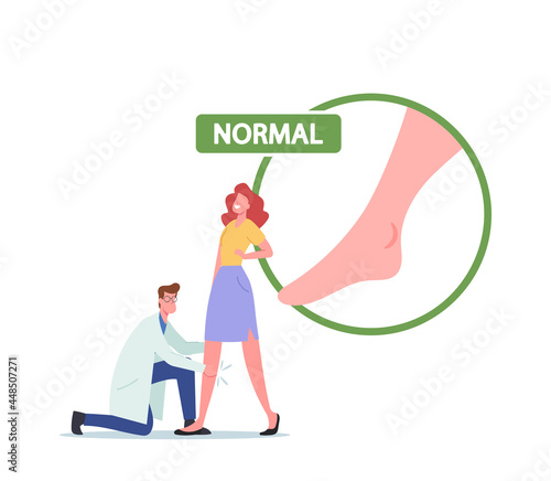Edema, Lymphedema, Varicose Disease Checkup Medical Concept. Doctor Check Up Female Patient Character Legs