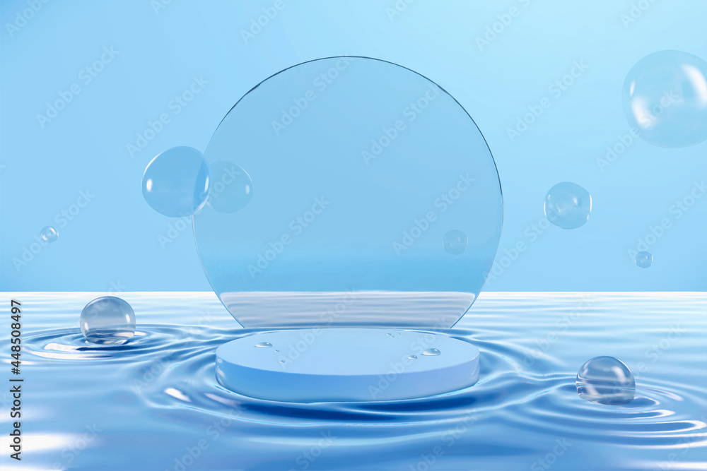 3d podium on water ripples backdrop 3d podium on water ripples backdrop