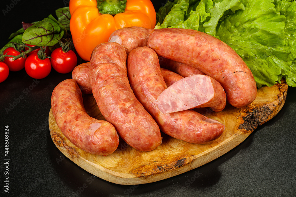 Natural meat sausages with minced meat Natural meat sausages with minced meat