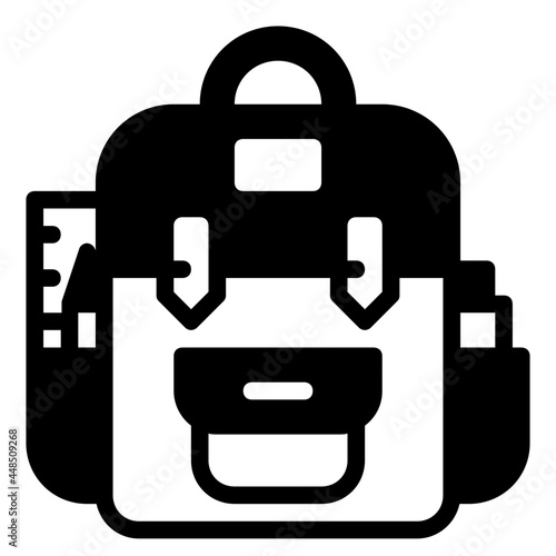 backpack glyph icon