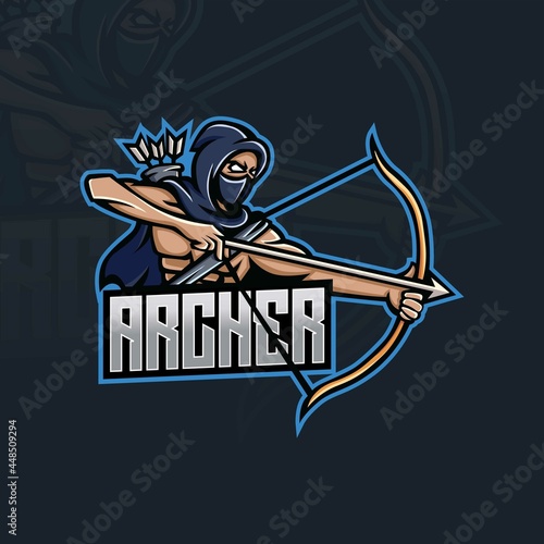 archer mascot esport logo design