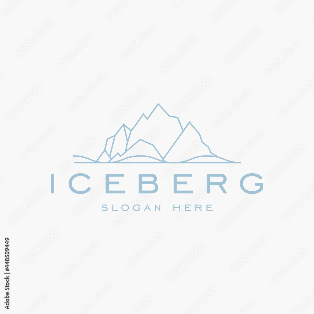iceberg logo design with simple line