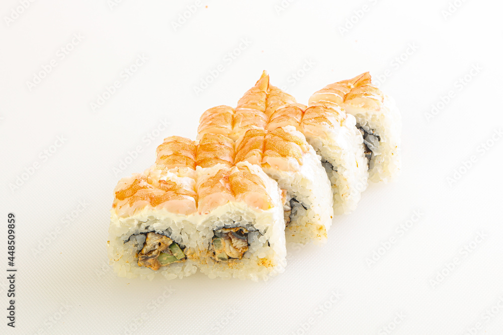 Japanese traditional roll with prawn Japanese traditional roll with prawn