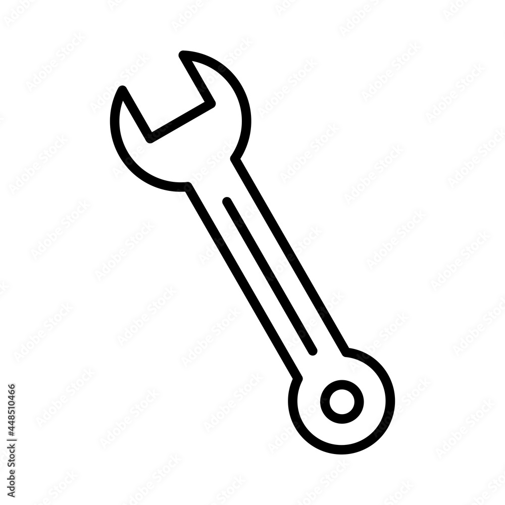 Wrench Vector Line Icon Design Wrench Vector Line Icon Design