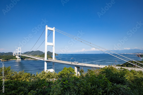 《愛媛県》糸山展望台からの眺望 来島海峡大橋