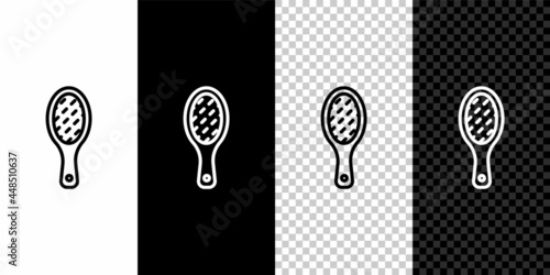 Set line Nail file icon isolated on black and white, transparent background. Manicure tool. Vector