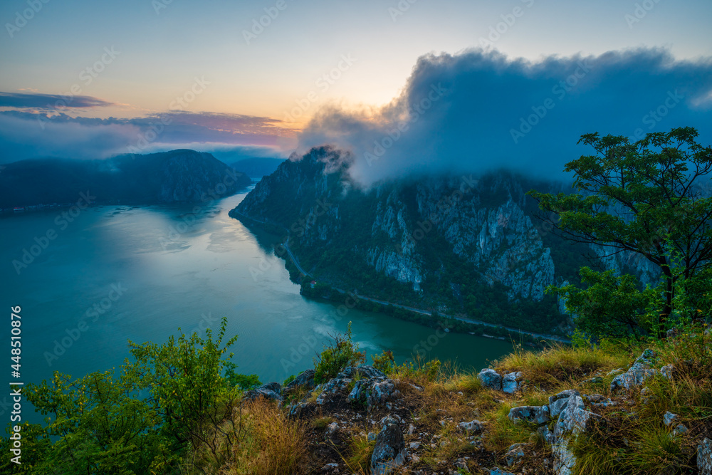 Iron Gates of the Danube River Between Serbia and Romania