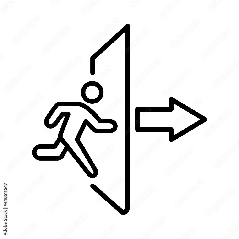 Emergency Exit Free Vector Line Icon Design Emergency Exit Free Vector Line Icon Design