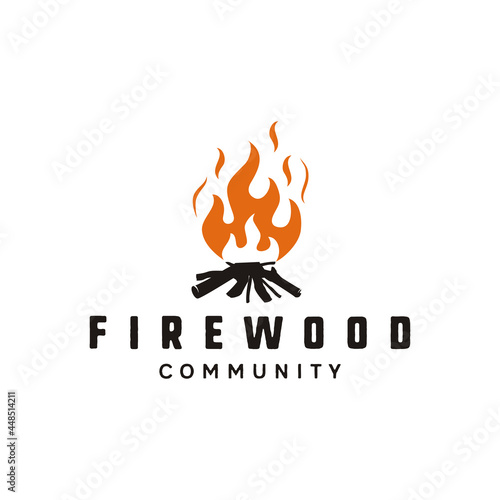 Firewood logo template premium vector