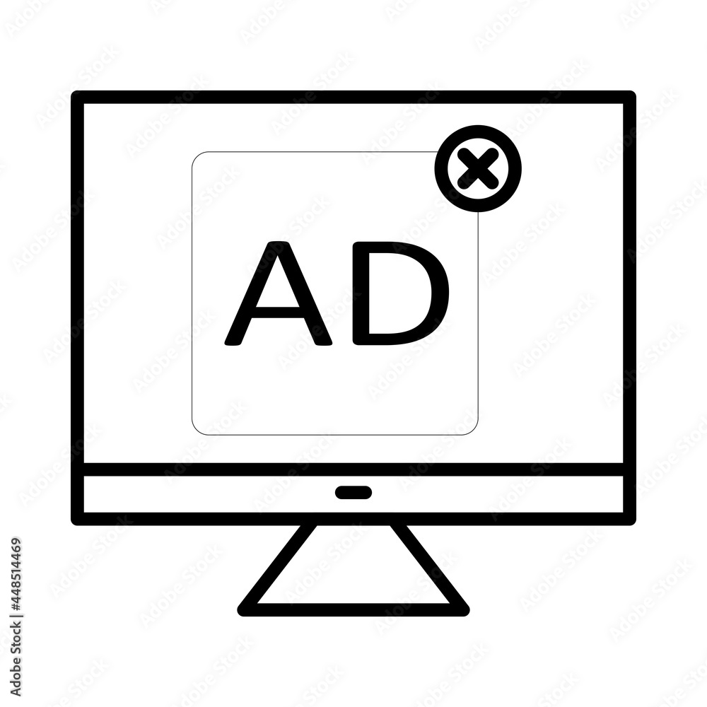 Internet Ads Vector Line Icon Design Internet Ads Vector Line Icon Design