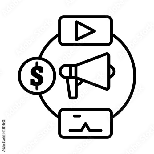 Advertisting Vector Line Icon Design photo