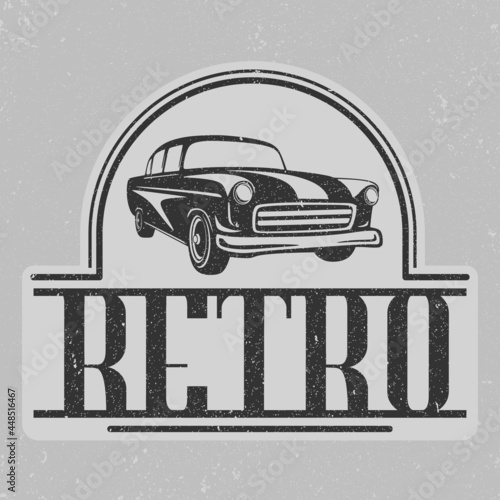 classic car logo design vector, vintage automotive car restoration and car club design premium vector with vintage and retro style