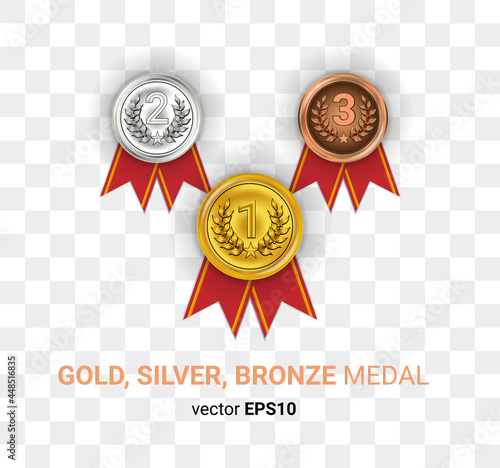 Gold Silver Bronze Medal Illustration Image Vector EPS 10