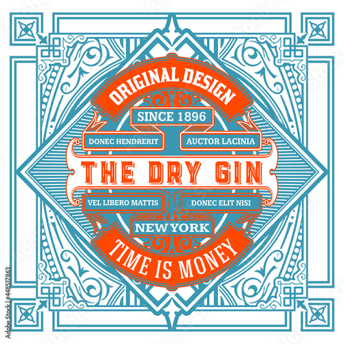Vintage Label with Gin design