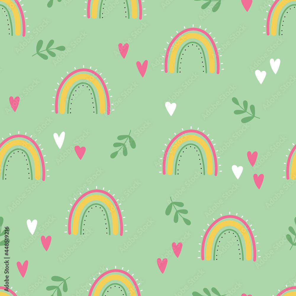 Seamless background with rainbows Seamless background with rainbows