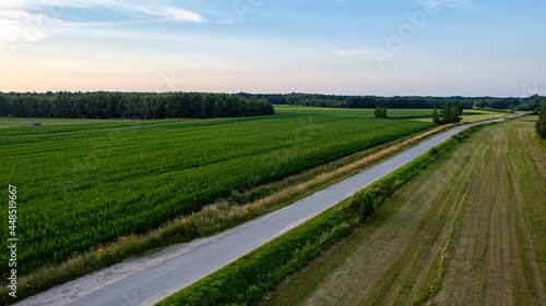 Fields and roads from above in springtime. High quality photo