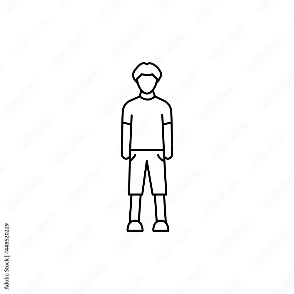 Fototapeta premium Teenager olor line icon. Different stages person's life.