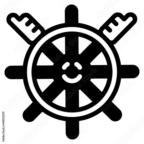 steering wheel glyph icon