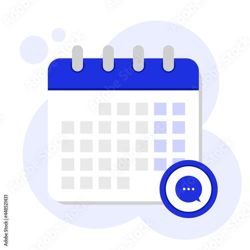 Vector calendar icon. Flat isolated vector illustration. Red decline, postpone canceled meetings, or plan