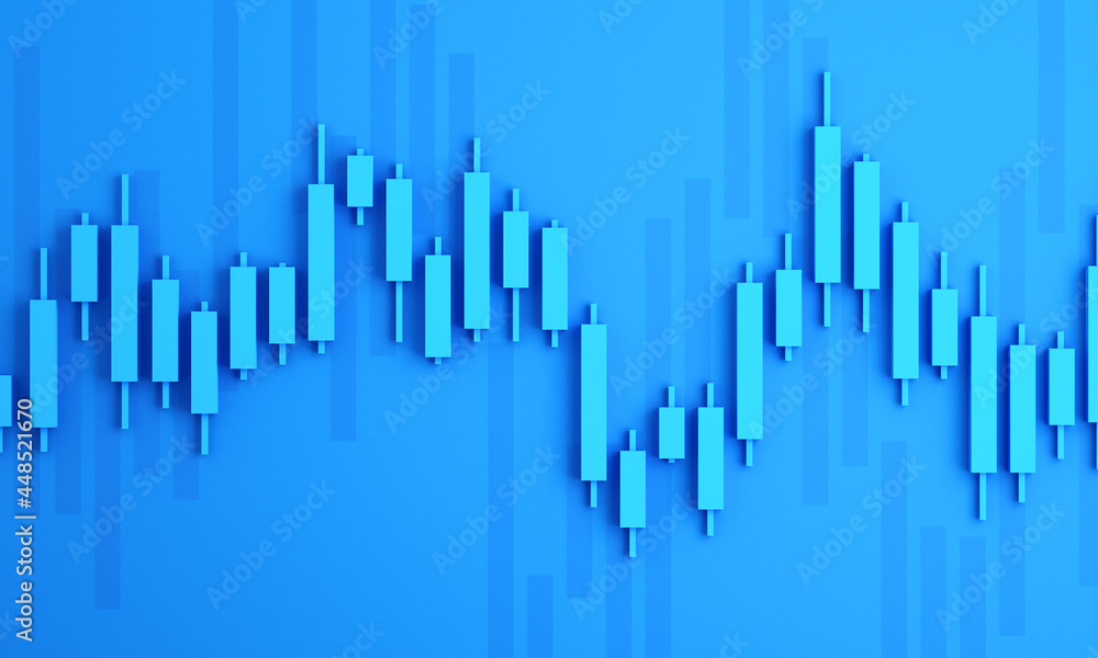 Candle stick graph chart of online stock market trading ,3d render illustration background Candle stick graph chart of online stock market trading ,3d render illustration background