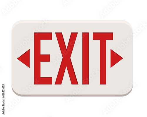 Emergency Exit Sign. Plastic nameplate with the word exit Fototapeta