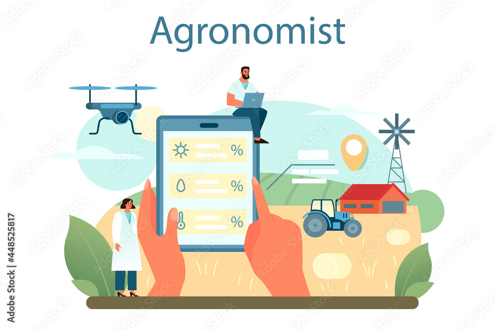 Argonomist concept. Scientist making research in agriculture.