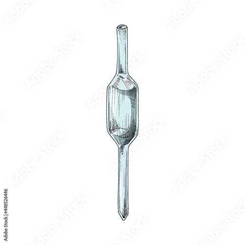 Burette laboratory chemical vessel for accurate dosing of gases or liquids volume