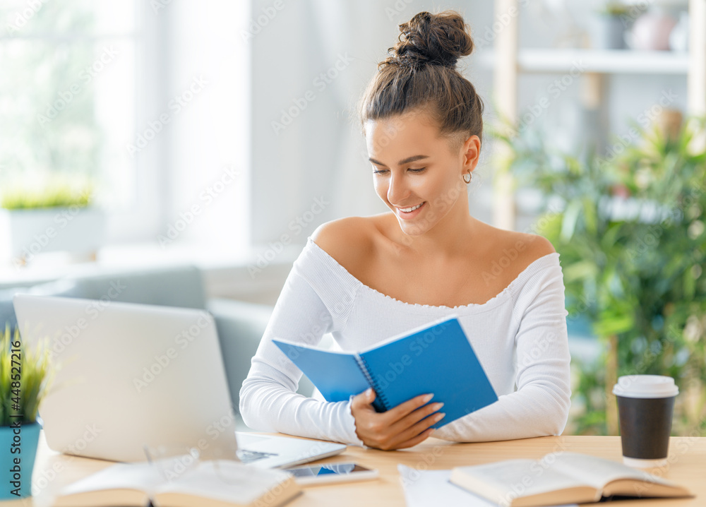 woman working on laptop at home. woman working on laptop at home.