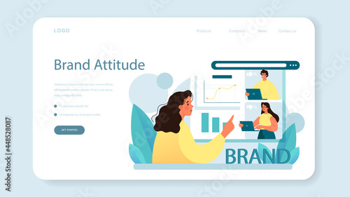 Public opinion web banner or landing page. Idea of PR through mass media