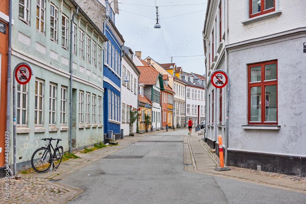 Obraz premium old danish houses in a narrow street