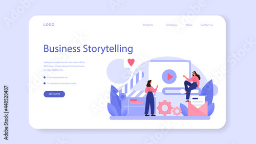 Storytelling web banner or landing page. Professional speechwriter