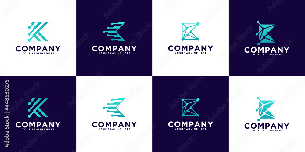 inspiration for the letter k technology monogram logo collection inspiration for the letter k technology monogram logo collection